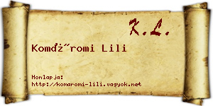 Komáromi Lili névjegykártya
