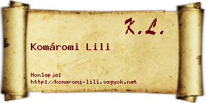 Komáromi Lili névjegykártya