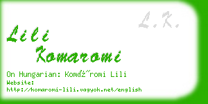 lili komaromi business card